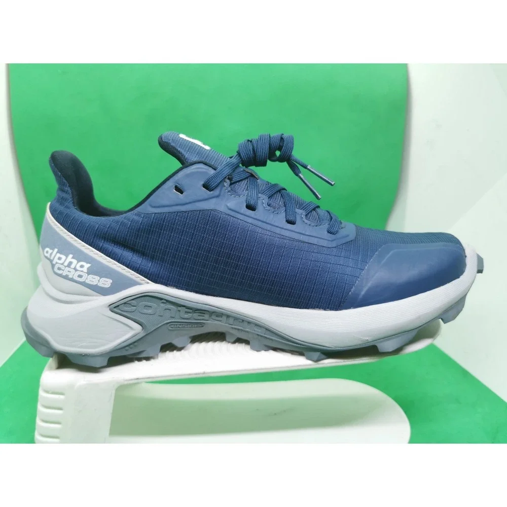Salomon Women's Gore-Tex Trail Hiking Running Shoes Alphacross GTX Blue Size 7.5